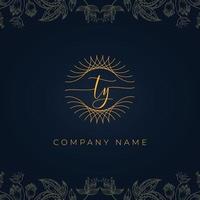 Elegant luxury letter TY logo.