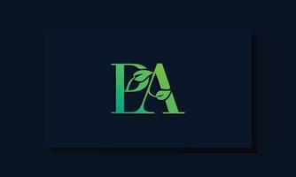 Minimal leaf style Initial PA logo vector