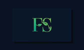 Minimal leaf style Initial FS logo. vector