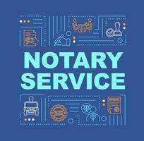 Notary service word concepts banner vector