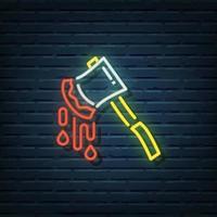 Halloween Axe Neon Sign vector