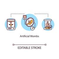 icono de concepto de úteros artificiales vector