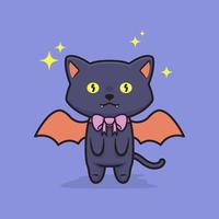 Cute halloween black cat illustration vector