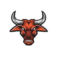 angry bull head mascot design