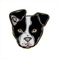 vector de cabeza de perro boston terrier