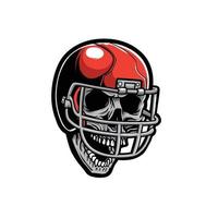 Skull head football helmet vector