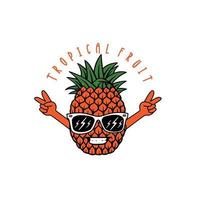 pineapple fruit character vector