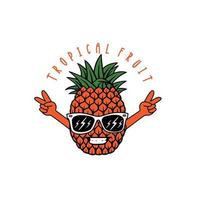 personaje de fruta de piña vector