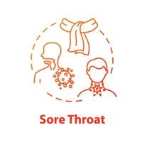 Sore throat concept icon vector