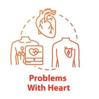 Problems with heart concept icon vector