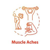Muscle aches concept icon vector