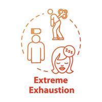 Extreme exhaustion concept icon vector