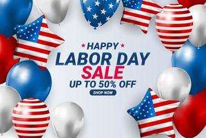 Happy USA Labor Day Sale poster background. Vector illustration