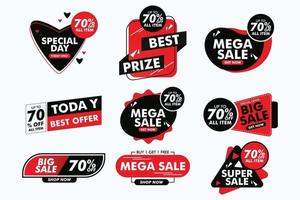 Sale label set with discount template Vector