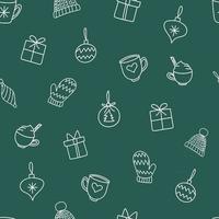 Christmas Ornaments Seamless Repeat Vector Pattern