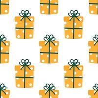 Wrapped Christmas Presents Seamless Repeat Vector Pattern