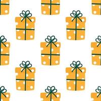 Wrapped Christmas Presents Seamless Repeat Vector Pattern