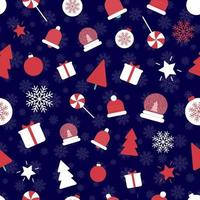 Christmas Ornaments Seamless Repeat Vector Pattern