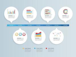 abstract horizontal timeline infographics statistics vector