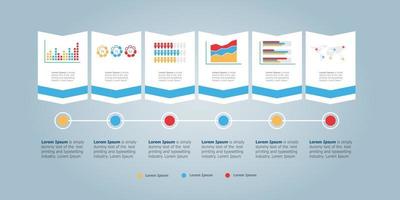 Estadísticas de infografías de línea de tiempo horizontal abstracta vector