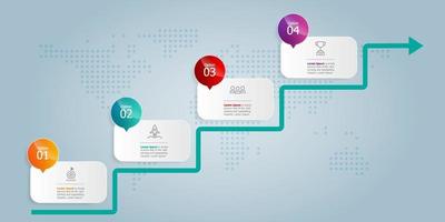 stair steps up horizontal infogrphics element presentation vector