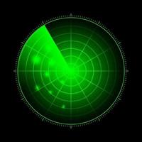 HUD radar with targets in action. Military search system vector