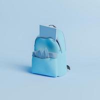 School bag with book coming out photo