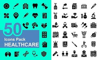 Medical and healthcare Elements in a modern glyph style vector