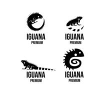 set collection iguana logo icon design illustration vector