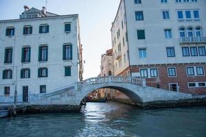Venice, Italy 2019- A bridge over a canal in Venice in March, Italy photo
