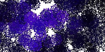 Telón de fondo de vector púrpura claro con copos de nieve de Navidad.