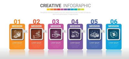 Infographic for your business with 6 options. vector