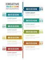 Infographic design template with numbers 8 option vector