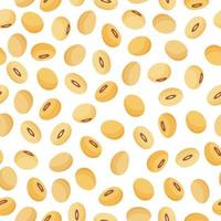 Soybean vector cartoon seamless pattern for farmer market design