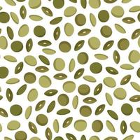 Green lentils vector cartoon seamless pattern for farmer market design