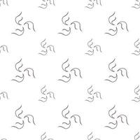 Single colored hand drawn repeat pattern on transparent background vector