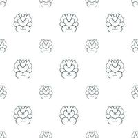 Single colored hand drawn repeat pattern on transparent background vector