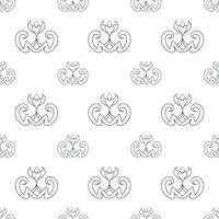 Single colored hand drawn repeat pattern on transparent background vector