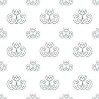 Single colored hand drawn repeat pattern on transparent background vector