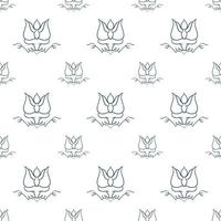 Single colored hand drawn repeat pattern on transparent background vector