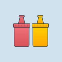 Ketchup and mustard vector illustration