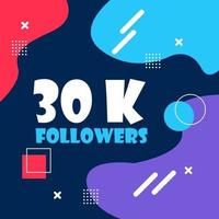 Design 30k followers with memphis element vector