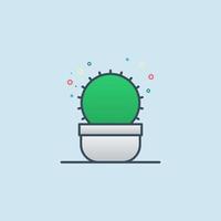 Ilustración de icono de vector de planta de cactus