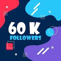 Design 60k followers with memphis vector