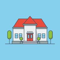 School building vector illustration