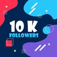 Design 10 k followers with memphis vector