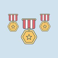 ilustración de icono de vector de medalla de oro