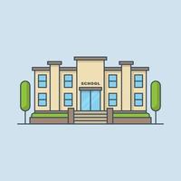 School building vector illustration