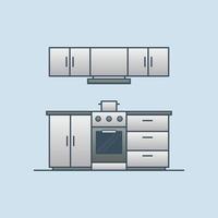 kitchen interior design vector