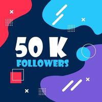 Design 50k followers with memphis element vector